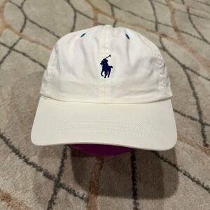 Polo Ralph Lauren Off White Cap -Unisex adjustable leather strap